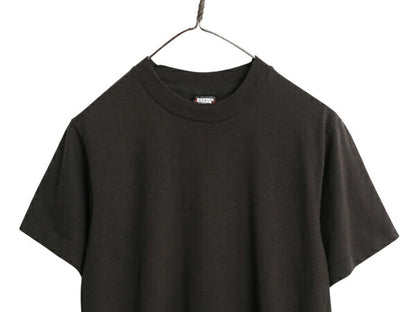 90s USA製 スクリーン スターズ 無地 半袖 Tシャツ メンズ М 黒 古着 オールド シングルステッチ カットソー トップス シンプル ブラック