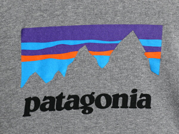 パタゴニア プリント 長袖 Tシャツ メンズ L / 古着 17年製 アウトドア ロンT ロングスリーブ P-6 グラフィック ステッカー ロゴT グレー