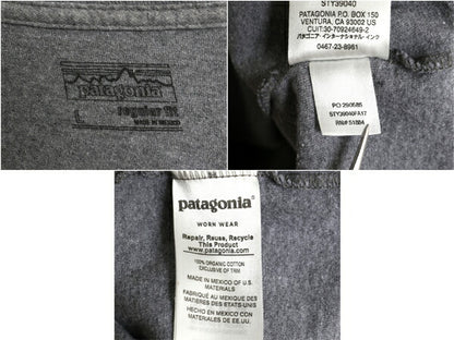 パタゴニア プリント 長袖 Tシャツ メンズ L / 古着 17年製 アウトドア ロンT ロングスリーブ P-6 グラフィック ステッカー ロゴT グレー