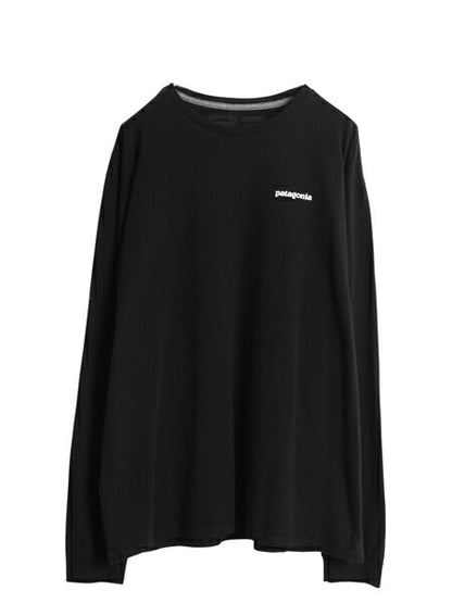 パタゴニア 両面 プリント 長袖 Tシャツ メンズ L / アウトドア ロンT フィッツロイ トラウト カットソー グラフィック バックプリント 黒