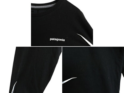 パタゴニア 両面 プリント 長袖 Tシャツ メンズ L / アウトドア ロンT フィッツロイ トラウト カットソー グラフィック バックプリント 黒