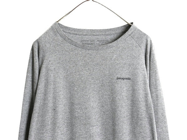 パタゴニア 両面 プリント 長袖 Tシャツ レディース М / 古着 19年製 アウトドア ロンT ロングスリーブ ロゴT P6 バックプリント グレー