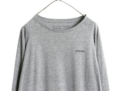 パタゴニア 両面 プリント 長袖 Tシャツ レディース М / 古着 19年製 アウトドア ロンT ロングスリーブ ロゴT P6 バックプリント グレー
