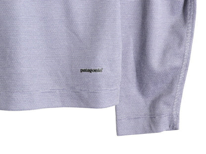 00s USA製 パタゴニア キャプリーン 長袖 Tシャツ レディース L 03年製 オールド アウトドア ボーダー ストレッチ アンダーシャツ インナー