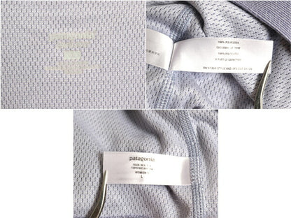 00s USA製 パタゴニア キャプリーン 長袖 Tシャツ レディース L 03年製 オールド アウトドア ボーダー ストレッチ アンダーシャツ インナー