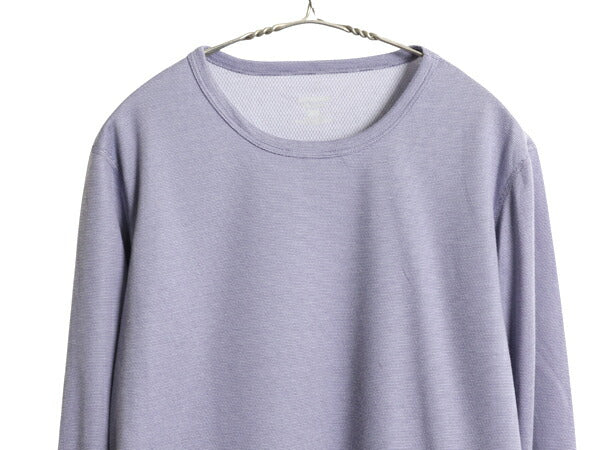 00s USA製 パタゴニア キャプリーン 長袖 Tシャツ レディース L 03年製 オールド アウトドア ボーダー ストレッチ アンダーシャツ インナー