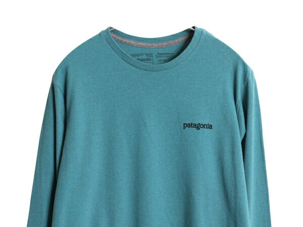 パタゴニア 両面 プリント 長袖 Tシャツ メンズ XS 古着 アウトドア ロンT ロゴT ロングスリーブ カットソー グラフィック アート イラスト