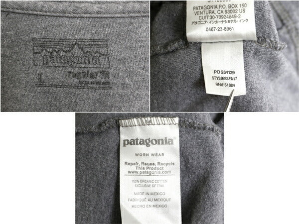 パタゴニア 両面 プリント 長袖 Tシャツ メンズ L / 17年製 アウトドア ロンT ロングスリーブ P6 バックプリント ボックスロゴ カットソー