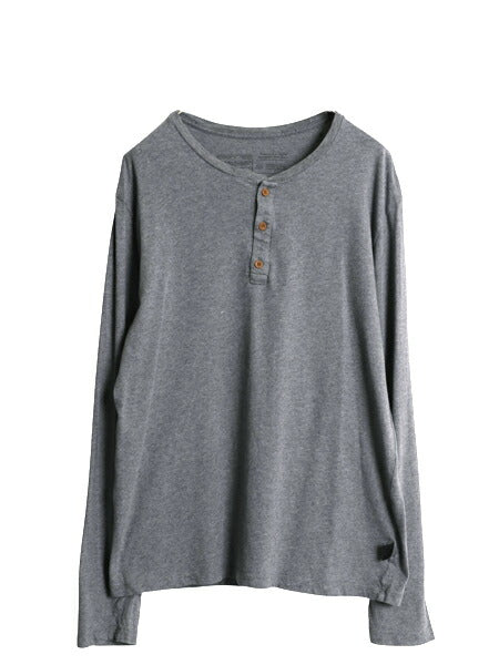 パタゴニア ヘンリーネック 長袖 Tシャツ メンズ М 古着 アウトドア ロンT ロングスリーブ カットソー インナー ワンポイント トップス 灰