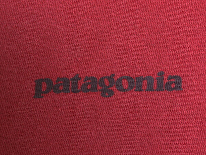 パタゴニア 両面 プリント 半袖 Tシャツ メンズ L / 古着 14年製 アウトドア ロゴT バックプリント カットソー グラフィック バーガンディ