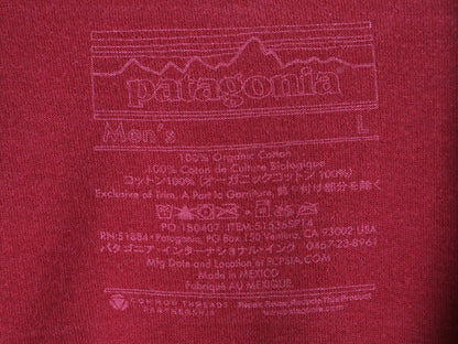 パタゴニア 両面 プリント 半袖 Tシャツ メンズ L / 古着 14年製 アウトドア ロゴT バックプリント カットソー グラフィック バーガンディ