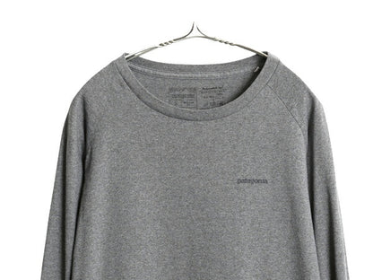 パタゴニア 両面 プリント 長袖 Tシャツ レディース S / 20年製 アウトドア ロンT ロングスリーブ ロゴT P6 バックプリント カットソー 灰