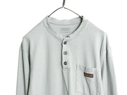 パタゴニア ヘンリーネック ポケット付き 長袖 Tシャツ メンズ S 23年製 アウトドア ロンT ポケT カットソー ロングスリーブ ワンポイント