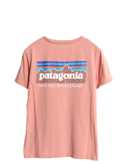 パタゴニア 両面 プリント 半袖 Tシャツ レディース S / 古着 23年製 アウトドア オーガニック コットン P6 バックプリント ボックスロゴ