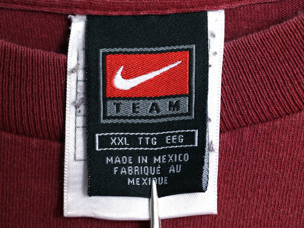 00s ナイキ ワンポイント スモール スウッシュ 刺繍 半袖 Tシャツ メンズ XXL オールド ヘビーウェイト コットン カットソー 大きいサイズ