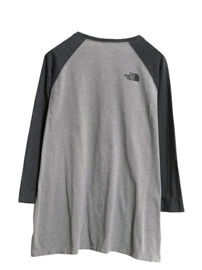 ノースフェイス ロゴ プリント ベースボール Tシャツ レディース XL / アウトドア 7分丈 ラグラン ロンT ロゴT 長袖Tシャツ 前V ツートン