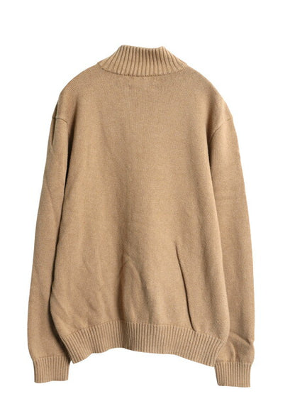 00s ポロ ラルフローレン コットン ニット セーター メンズ XL / オールド ハイネック ハーフジップ ワンポイント リブ編み 大きいサイズ