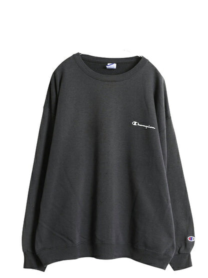 90s チャンピオン ワンポイント スウェット メンズ レディース XL オールド 裏起毛 トレーナー スクリプト ロゴ プリント 大きいサイズ 灰