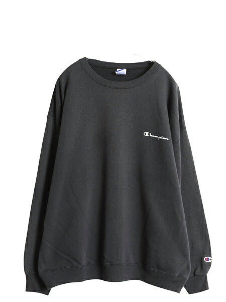 90s チャンピオン ワンポイント スウェット メンズ レディース XL オールド 裏起毛 トレーナー スクリプト ロゴ プリント 大きいサイズ 灰