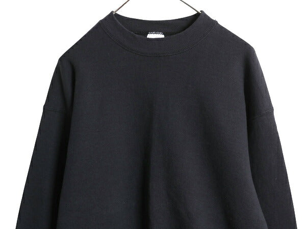 90s USA製 BVD 無地 スウェット メンズ レディース L 古着 オールド トレーナー 裏起毛 シンプル ブランク ゆったり ブラック トップス 黒