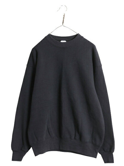 90s USA製 BVD 無地 スウェット メンズ レディース L 古着 オールド トレーナー 裏起毛 シンプル ブランク ゆったり ブラック トップス 黒