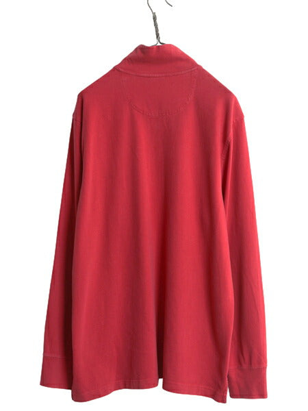 ブルックスブラザーズ ハーフジップ 長袖 Tシャツ メンズ XL ハイネック プルオーバー ラガーシャツ 素材 ロンT ワンポイント 大きいサイズ