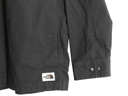 ノースフェイス 長袖 シャツ ジャケット メンズ XL / 古着 アウトドア 無地 リップストップ ストレッチ コットン 茶タグ 大きいサイズ 濃灰