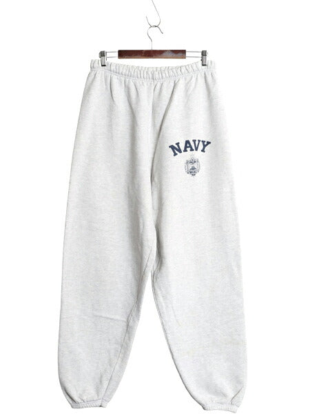 90s USA製 US NAVY プリント スウェット パンツ メンズ L / オールド ミリタリー 裏起毛 トレーナー ワンポイント 軍物 USN イージーパンツ