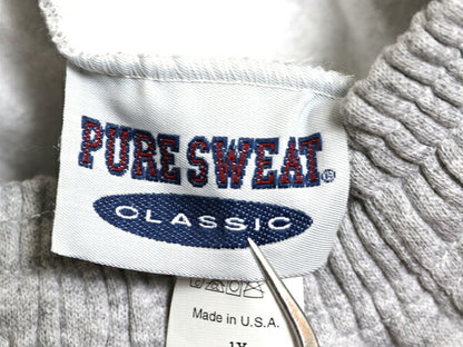 デッドストック 90s USA製 PURE SWEAT 無地 スウェット パンツ メンズ XL オールド 裏起毛 トレーナー ポケット付き イージーパンツ グレー