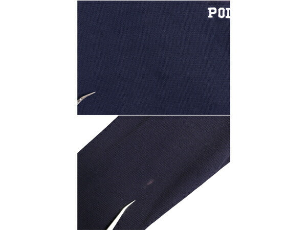 ポロ ラルフローレン サーマル 長袖 Tシャツ メンズ XL / ロンT ロングスリーブ ストレッチ カットソー ワッフル ワンポイント 星条旗 紺