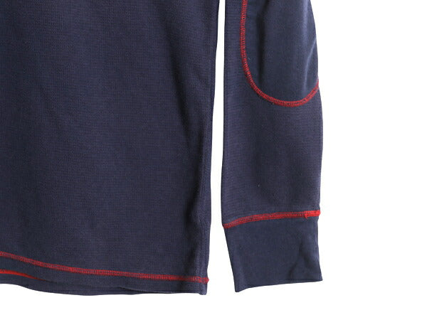 ポロ ラルフローレン サーマル 長袖 Tシャツ メンズ XL / ロンT ロングスリーブ ストレッチ カットソー ワッフル ワンポイント 星条旗 紺