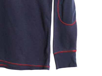 ポロ ラルフローレン サーマル 長袖 Tシャツ メンズ XL / ロンT ロングスリーブ ストレッチ カットソー ワッフル ワンポイント 星条旗 紺