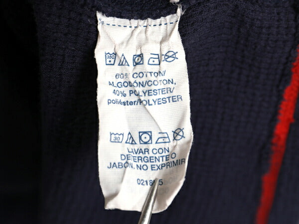 ポロ ラルフローレン サーマル 長袖 Tシャツ メンズ XL / ロンT ロングスリーブ ストレッチ カットソー ワッフル ワンポイント 星条旗 紺