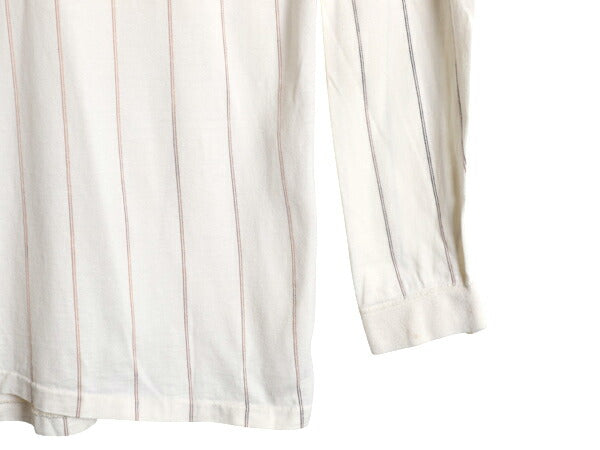 80s USA製 エディーバウアー ヘンリーネック ストライプ 長袖 Tシャツ メンズ L 程 古着 ヴィンテージ ロンT カットソー シングルステッチ