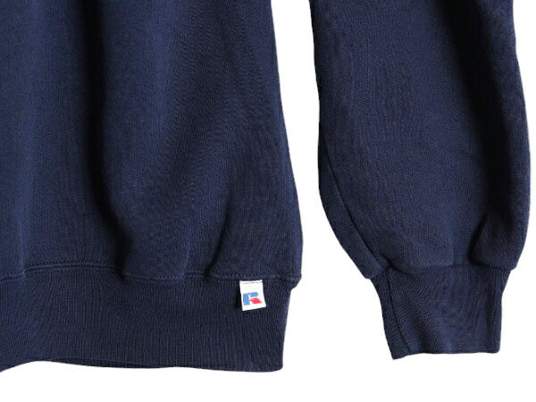 90s ラッセル 無地 スウェット メンズ レディース XXL / 90年代 オールド RUSSELL トレーナー 前V 裏起毛 スエット クルーネック ネイビー