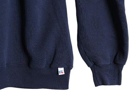 90s ラッセル 無地 スウェット メンズ レディース XXL / 90年代 オールド RUSSELL トレーナー 前V 裏起毛 スエット クルーネック ネイビー