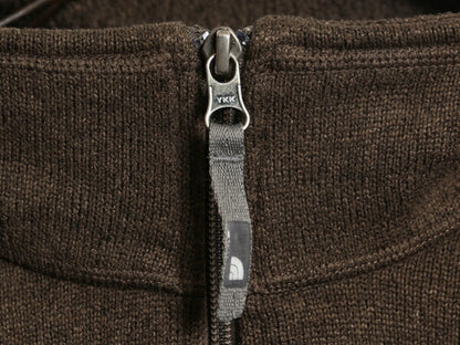 ノースフェイス ハーフジップ セーター フリース ジャケット メンズ L 古着 The North face アウトドア ニット プルオーバー ジャンパー 茶