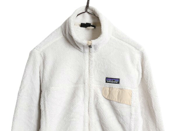 パタゴニア フルジップ リツール ジャケット レディース M / 古着 19年製 Patagonia アウトドア パイル フリース ブルゾン ハイネック 白