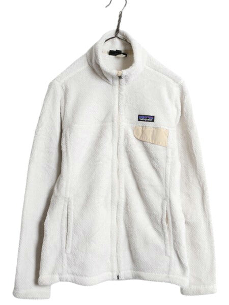 パタゴニア フルジップ リツール ジャケット レディース M / 古着 19年製 Patagonia アウトドア パイル フリース ブルゾン ハイネック 白