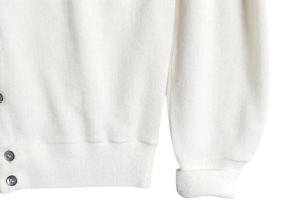 80s USA製 ラコステ アクリル ニット カーディガン メンズ レディース М / ヴィンテージ IZOD LACOSTE 羽織り 前開き セーター ホワイト