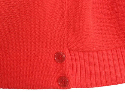 70s ラコステ アクリル ニット カーディガン 36 レディース S 程/ 古着 70年代 ヴィンテージ Haymaker LACOSTE 羽織り 前開き セーター 赤