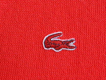 70s ラコステ アクリル ニット カーディガン 36 レディース S 程/ 古着 70年代 ヴィンテージ Haymaker LACOSTE 羽織り 前開き セーター 赤