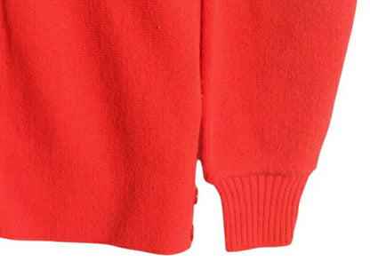 70s ラコステ アクリル ニット カーディガン 36 レディース S 程/ 古着 70年代 ヴィンテージ Haymaker LACOSTE 羽織り 前開き セーター 赤
