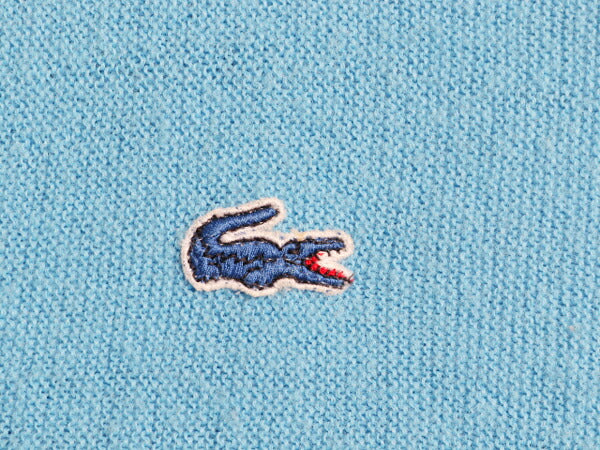 70s ラコステ アクリル ニット カーディガン 40 レディース М / 古着 70年代 ヴィンテージ Haymaker LACOSTE 羽織り 前開き セーター 薄青