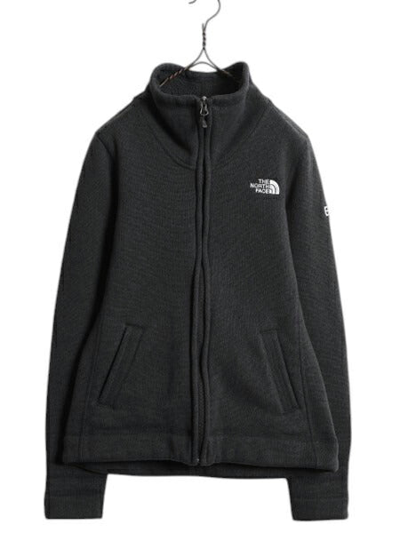 ノースフェイス セーター フリース ジャケット レディース S / 古着 The North Face アウトドア 裏起毛 裏ボア ブルゾン チャコール グレー