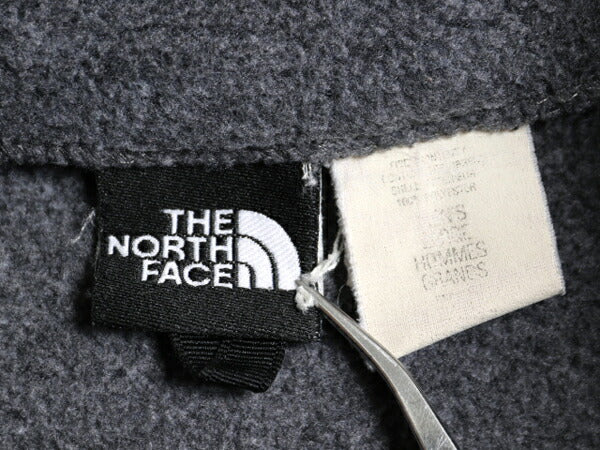90s ノースフェイス フルジップ フリース ジャケット メンズ L オールド The North Face アウトドア ブルゾン ワンポイント 2トーン 灰 黒