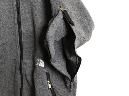 90s ノースフェイス フルジップ フリース ジャケット メンズ L オールド The North Face アウトドア ブルゾン ワンポイント 2トーン 灰 黒