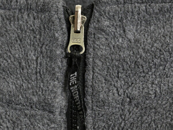 90s ノースフェイス フルジップ フリース ジャケット メンズ L オールド The North Face アウトドア ブルゾン ワンポイント 2トーン 灰 黒