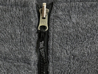 90s ノースフェイス フルジップ フリース ジャケット メンズ L オールド The North Face アウトドア ブルゾン ワンポイント 2トーン 灰 黒