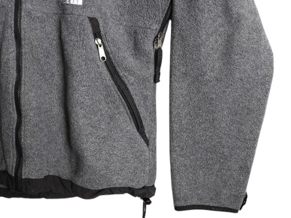 90s ノースフェイス フルジップ フリース ジャケット メンズ L オールド The North Face アウトドア ブルゾン ワンポイント 2トーン 灰 黒